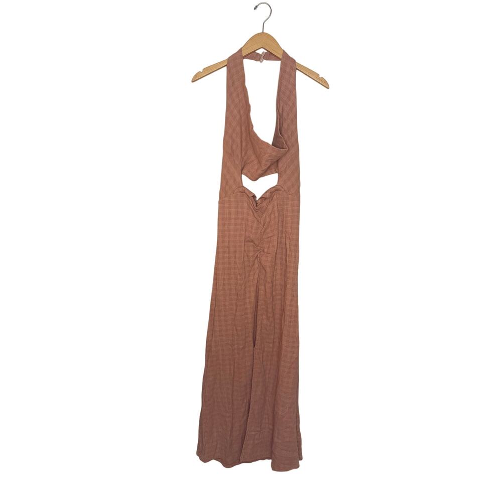 Free People Free-est Nya Maxi Halter Dress Women’s Size M Ballet Pink Taupe NWOT - Picture 4 of 8